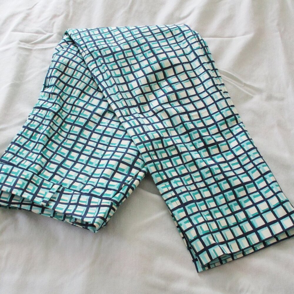 Kate Spade Teal Abstract Block Pattern Mindy Pants - image 3